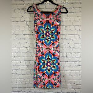 Mara Hoffman Pink Blue Swim Kites Pattern Beach Vacation Cut Out Mini Dress S